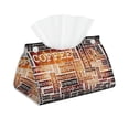 thumbnail image 1 of Kdxio Hand Drawn Vintage Coffee Print Tissue Box Cover,Modern PU Leather Rectangular Tissue Box Holder for Bathroom Living Room Bedroom Office Desk Car Home, 1 of 9