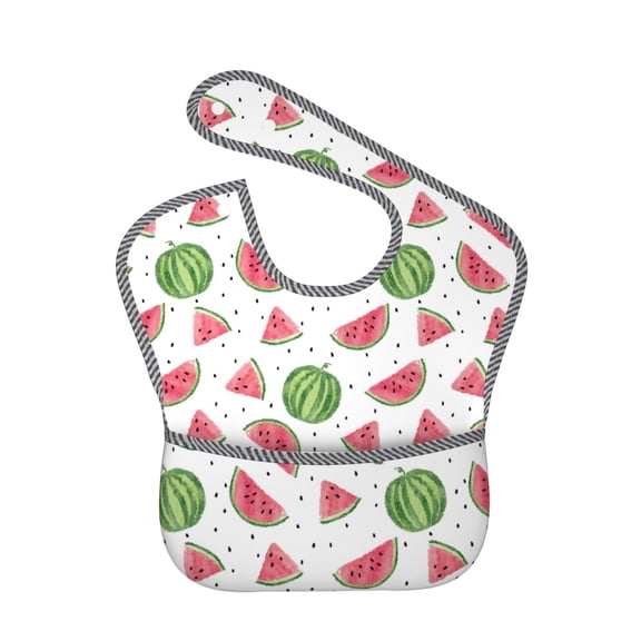 Kdxio Hand Drawn Watermelon Bibs For Babies, Baby Bibs for Eating, Toddler Bibs, Waterproof Bibs, Feeding Bibs, for Toddlers, Boys, Girls