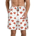 thumbnail image 1 of Kdxio Hand Drawn Watermelon Pattern Mens Casual Shorts - Drawstring Summer Beach Sports Shorts for Men, 1 of 9