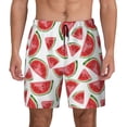 thumbnail image 1 of Kdxio Hand Drawn Watermelon Print Men's Swim Trunks with Compression Liner 7 Inch Inseam Quick Dry Swim Shorts, 1 of 7