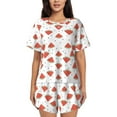 thumbnail image 1 of Kdxio Hand Drawn Watermelon Print Pajamas Sets for Women Short-Sleeved Pjs with Lounge Shorts Two Piece Sleepwear S-4XL, 1 of 9