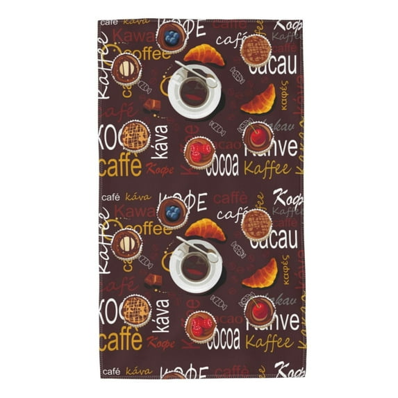 Kdxio Hand Towel A Cup Of Black Coffee On A Saucer for Bathroom Kitchen Fingertip Bath Towels 27.5 x 16 Inch Home Hotel Gym Laundry Room