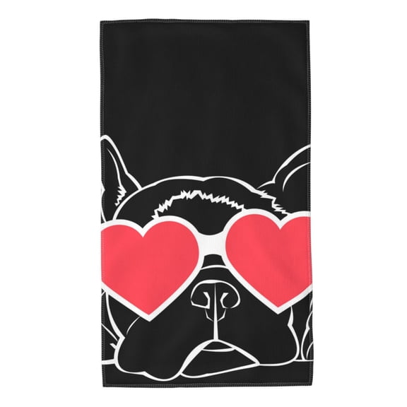 Kdxio Hand Towel Animal Bulldog French for Bathroom Kitchen Fingertip Bath Towels 27.5 x 16 Inch Home Hotel Gym Laundry Room