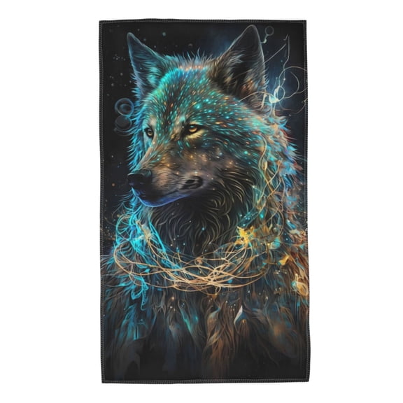 Kdxio Hand Towel Artistic Light Dot Wolf for Bathroom Kitchen Fingertip Bath Towels 27.5 x 16 Inch Home Hotel Gym Laundry Room
