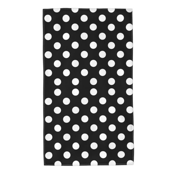 Kdxio Hand Towel Black and White Polka Dot for Bathroom Kitchen Fingertip Bath Towels 27.5 x 16 Inch Home Hotel Gym Laundry Room