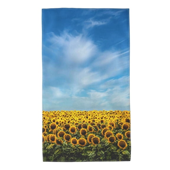 Kdxio Hand Towel Blooming Sunflower Field for Bathroom Kitchen Fingertip Bath Towels 27.5 x 16 Inch Home Hotel Gym Laundry Room