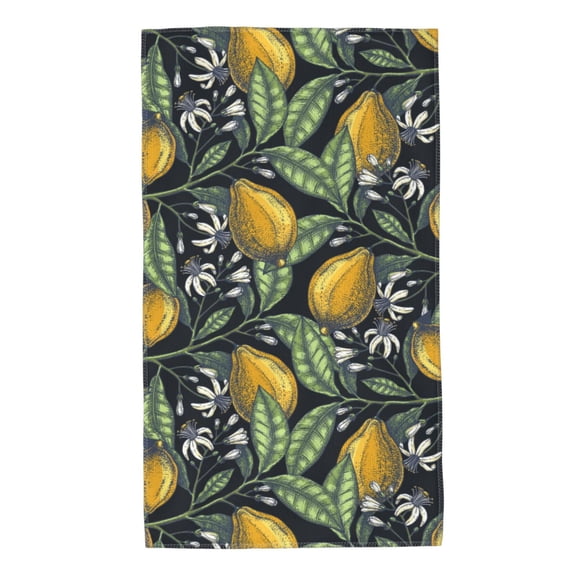 Kdxio Hand Towel Citrus Fruits Elegant Lemons for Bathroom Kitchen Fingertip Bath Towels 27.5 x 16 Inch Home Hotel Gym Laundry Room