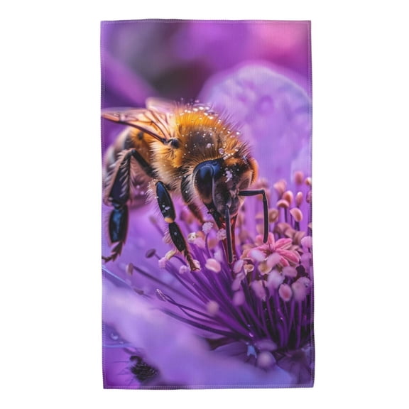 Kdxio Hand Towel Closeup Honeybee on Flower for Bathroom Kitchen Fingertip Bath Towels 27.5 x 16 Inch Home Hotel Gym Laundry Room