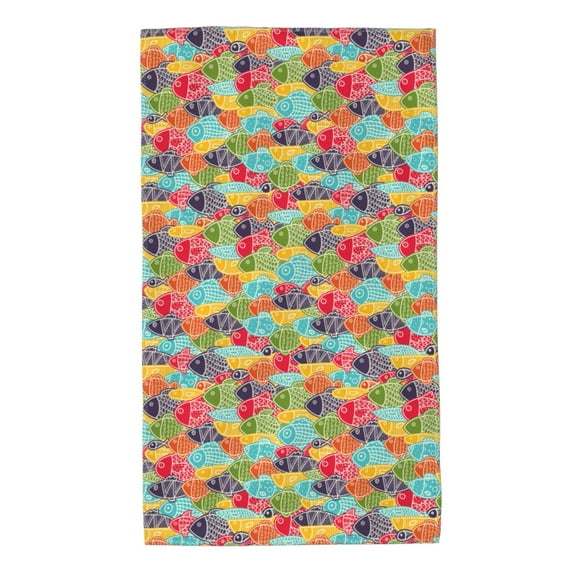 Kdxio Hand Towel Colorful Fish 2 for Bathroom Kitchen Fingertip Bath Towels 27.5 x 16 Inch Home Hotel Gym Laundry Room