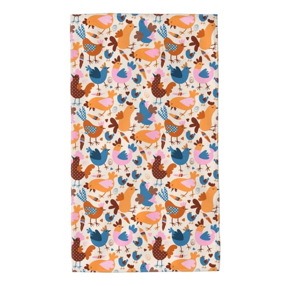 Kdxio Hand Towel Cute Chickens for Bathroom Kitchen Fingertip Bath Towels 27.5 x 16 Inch Home Hotel Gym Laundry Room