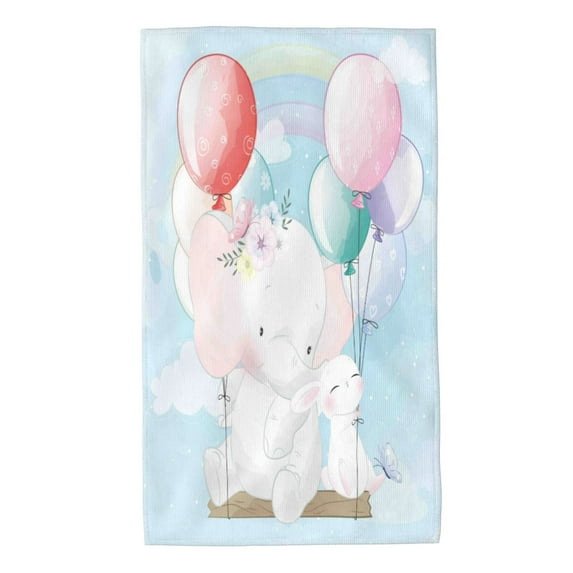 Kdxio Hand Towel Cute Elephant for Bathroom Kitchen Fingertip Bath Towels 27.5 x 16 Inch Home Hotel Gym Laundry Room