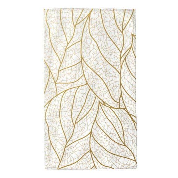 Kdxio Hand Towel Elegant Gold Leaf Pattern for Bathroom Kitchen Fingertip Bath Towels 27.5 x 16 Inch Home Hotel Gym Laundry Room