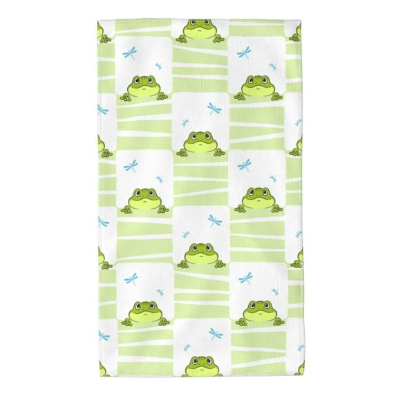 Kdxio Hand Towel Frogs and Dragonflies for Bathroom Kitchen Fingertip Bath Towels 27.5 x 16 Inch Home Hotel Gym Laundry Room