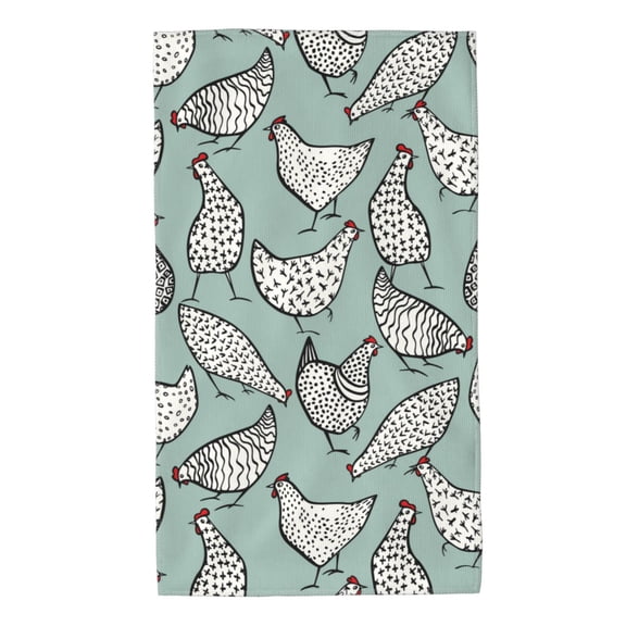 Kdxio Hand Towel Hand Drawn Chickens for Bathroom Kitchen Fingertip Bath Towels 27.5 x 16 Inch Home Hotel Gym Laundry Room