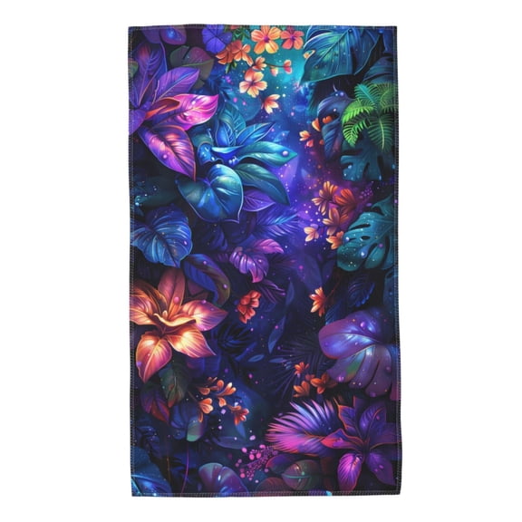 Kdxio Hand Towel Magic Colorful Forest Leaves for Bathroom Kitchen Fingertip Bath Towels 27.5 x 16 Inch Home Hotel Gym Laundry Room