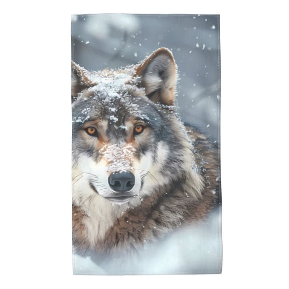 Kdxio Hand Towel Majestic Snowy Wolf for Bathroom Kitchen Fingertip Bath Towels 27.5 x 16 Inch Home Hotel Gym Laundry Room