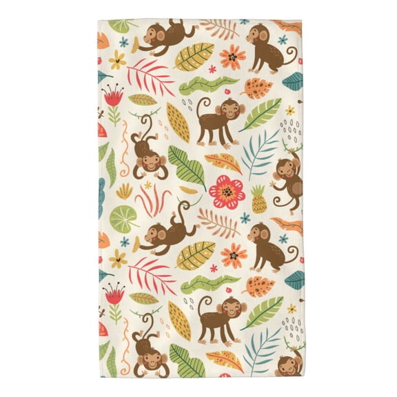 Kdxio Hand Towel Monkeys in the Jungle for Bathroom Kitchen Fingertip Bath Towels 27.5 x 16 Inch Home Hotel Gym Laundry Room