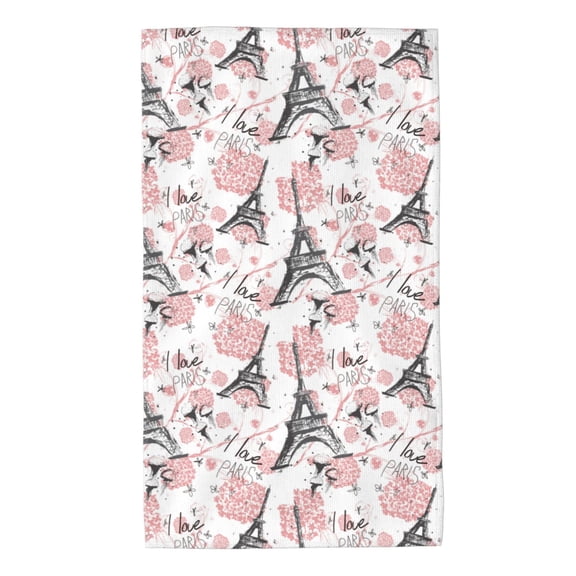 Kdxio Hand Towel Paris for Bathroom Kitchen Fingertip Bath Towels 27.5 x 16 Inch Home Hotel Gym Laundry Room