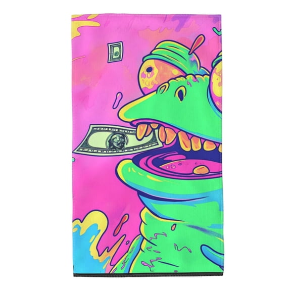 Kdxio Hand Towel Psychedelic Cartoon Frog for Bathroom Kitchen Fingertip Bath Towels 27.5 x 16 Inch Home Hotel Gym Laundry Room