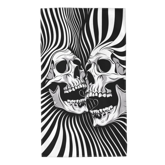 Kdxio Hand Towel Psychedelic Skull Illusion Art for Bathroom Kitchen Fingertip Bath Towels 27.5 x 16 Inch Home Hotel Gym Laundry Room