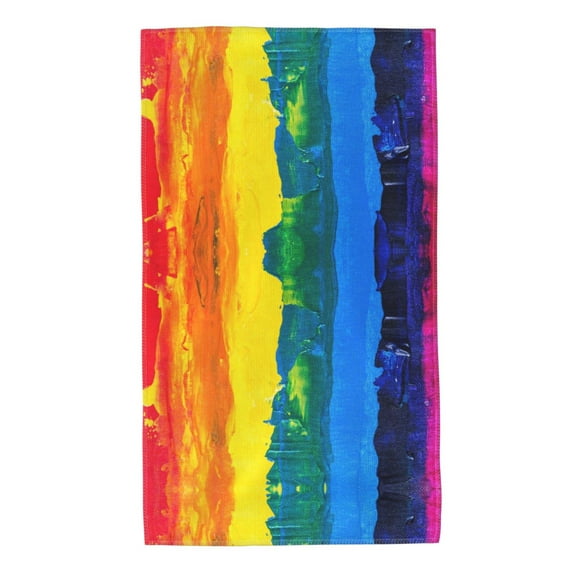 Kdxio Hand Towel Rainbow Colored for Bathroom Kitchen Fingertip Bath Towels 27.5 x 16 Inch Home Hotel Gym Laundry Room