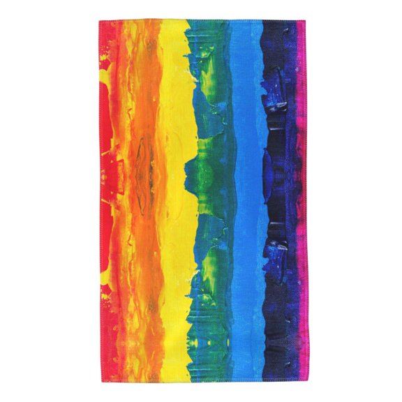 Kdxio Hand Towel Rainbow Colored for Bathroom Kitchen Fingertip Bath Towels 27.5 x 16 Inch Home Hotel Gym Laundry Room