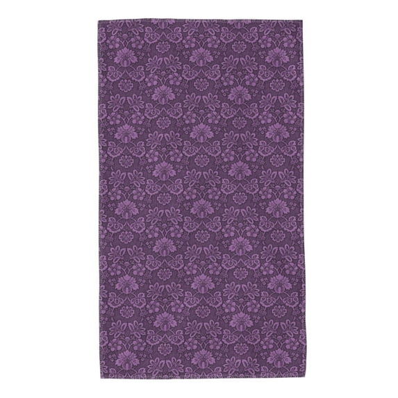 Kdxio Hand Towel Retro Florals Purple for Bathroom Kitchen Fingertip Bath Towels 27.5 x 16 Inch Home Hotel Gym Laundry Room