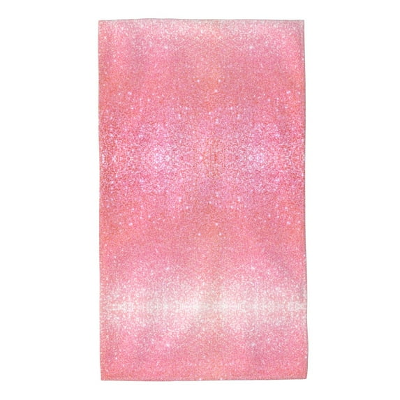 Kdxio Hand Towel Sparkly Pink Glitter for Bathroom Kitchen Fingertip Bath Towels 27.5 x 16 Inch Home Hotel Gym Laundry Room