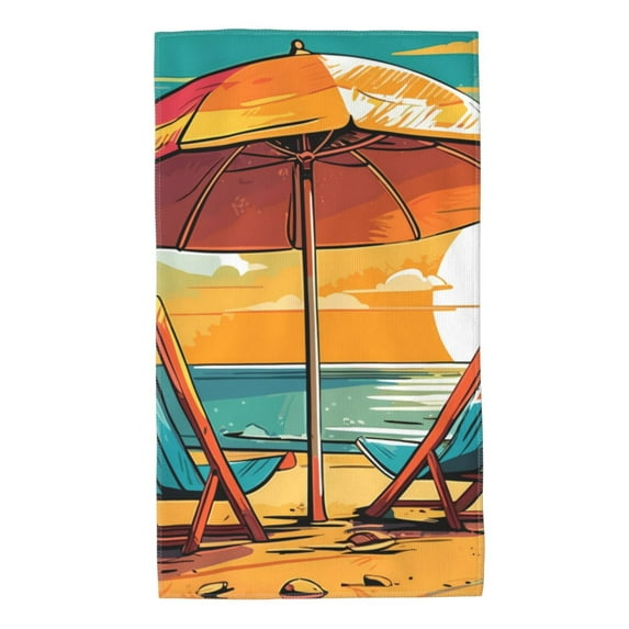 Kdxio Hand Towel Vintage Beach Sunset for Bathroom Kitchen Fingertip Bath Towels 27.5 x 16 Inch Home Hotel Gym Laundry Room