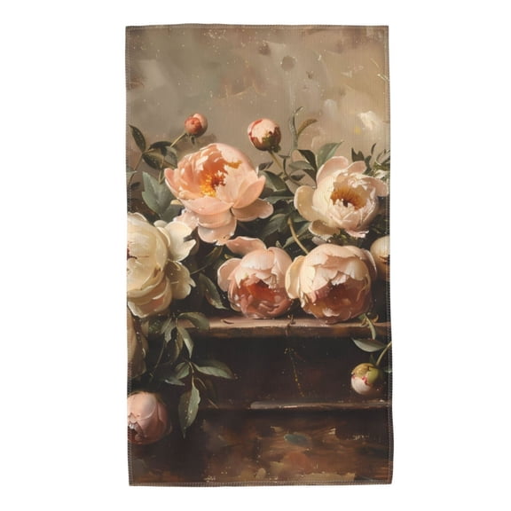 Kdxio Hand Towel Vintage Peonies Rustic Charm for Bathroom Kitchen Fingertip Bath Towels 27.5 x 16 Inch Home Hotel Gym Laundry Room