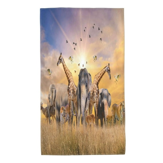 Kdxio Hand Towel Wildlife Protection for Bathroom Kitchen Fingertip Bath Towels 27.5 x 16 Inch Home Hotel Gym Laundry Room