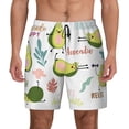 thumbnail image 1 of Kdxio Happy Avocado Print Men'S Swim Trunks With Compression Liner 7 Inch Inseam Quick Dry Swim Shorts, 1 of 7