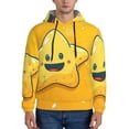 thumbnail image 1 of Kdxio Happy Cartoon Star Print Mens Casual Hooded Collar Drawstring Hoodies Pullover Sweatshirts Casual Long Sleeve Shirts-XX-Large, 1 of 7