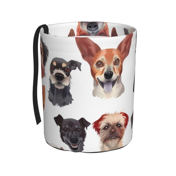 Kdxio Happy Dog Faces Collage Car Trash Can Garbage Car Accessories Trash Can Car Waste Bin for for Driver and Passenger Any Vehicle
