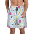 thumbnail image 1 of Kdxio Happy Easter Pattern Mens Casual Shorts - Drawstring Summer Beach Sports Shorts for Men, 1 of 9