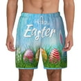 thumbnail image 1 of Kdxio Happy Easter Print Men'S Swim Trunks With Compression Liner 7 Inch Inseam Quick Dry Swim Shorts, 1 of 7