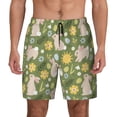 thumbnail image 1 of Kdxio Happy Easter Print Men's Swim Trunks with Compression Liner 7 Inch Inseam Quick Dry Swim Shorts, 1 of 7