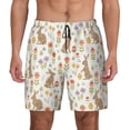 thumbnail image 1 of Kdxio Happy Easter Print Men's Swim Trunks with Compression Liner 7 Inch Inseam Quick Dry Swim Shorts, 1 of 7
