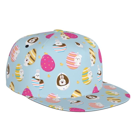 Kdxio Happy Easter Print Snapback Hat for Men Women,Adjustable Baseball Cap