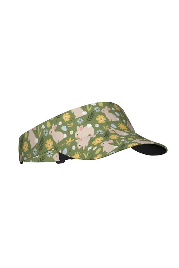 Happy Easter Print Sun Visor Hat Golf Visor Adjustable Velcro Outdoor Sports Cap for Men Women