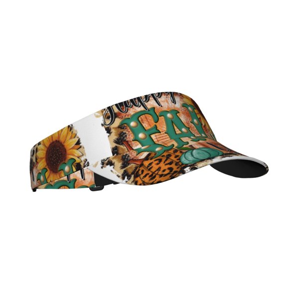 Kdxio Happy Fall Y'All Print Sun Visor Hat Golf Visor Adjustable Velcro Outdoor Sports Cap for Men Women
