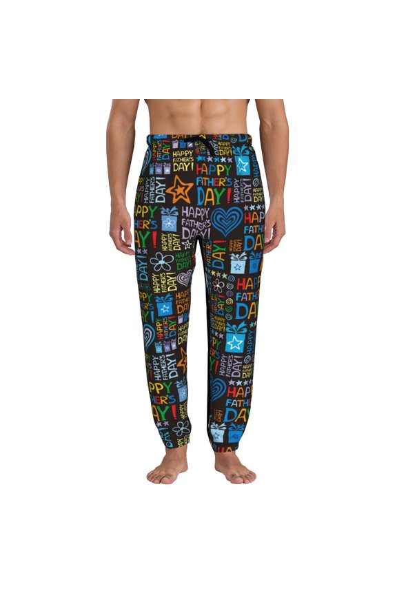 Happy Father Day Pattern Joggers,Sweatpants for Men with Pockets-Small
