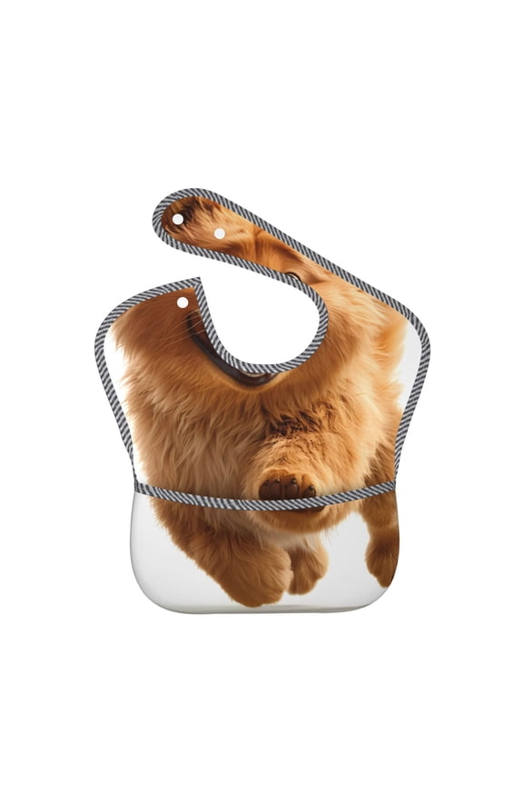 Happy Fluffy Running Dog Bibs For Babies, Baby Bibs for Eating, Toddler Bibs, Waterproof Bibs, Feeding Bibs, for Toddlers, Boys, Girls