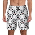 thumbnail image 1 of Kdxio Happy Football Print Men's Swim Trunks with Compression Liner 7 Inch Inseam Quick Dry Swim Shorts, 1 of 7