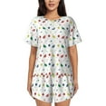 thumbnail image 1 of Kdxio Happy Graduation Print Pajamas Sets for Women Short-Sleeved Pjs with Lounge Shorts Two Piece Sleepwear S-4XL, 1 of 9