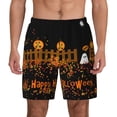 thumbnail image 1 of Kdxio Happy Halloween Print Men'S Swim Trunks With Compression Liner 7 Inch Inseam Quick Dry Swim Shorts, 1 of 7