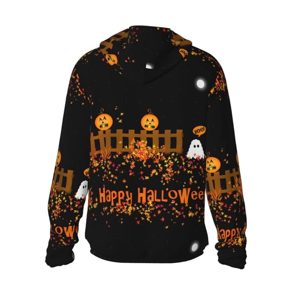 Kdxio Happy Halloween Print Women Men Sun Protection UPF 50+ Jackets Zip Up Long Sleeve Hoodie Hiking Lightweight with Pockets