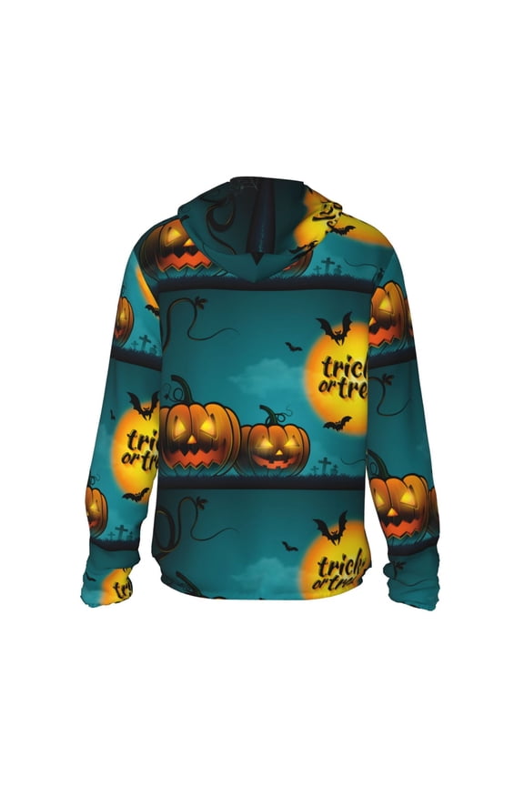 Happy Halloween Pumpkins Print Women Men Sun Protection UPF 50+ Jackets Zip Up Long Sleeve Hoodie Hiking Lightweight with Pockets