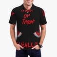 thumbnail image 1 of Kdxio Happy Halloween2 Print Men's Short Sleeve Polo Shirt,Midweight Men's Shirt-Small, 1 of 5