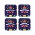 thumbnail image 1 of Kdxio Happy Mardi Gras Funny Coasters,4 Pcs Leather Coasters,Housewarming Gifts,Protect Furniture From Water Marks Scratch And Damage, 1 of 1